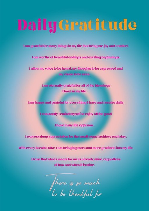 Daily Gratitude Affirmation Poster