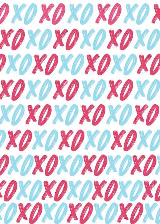 Pink and Blue XOXO Pattern