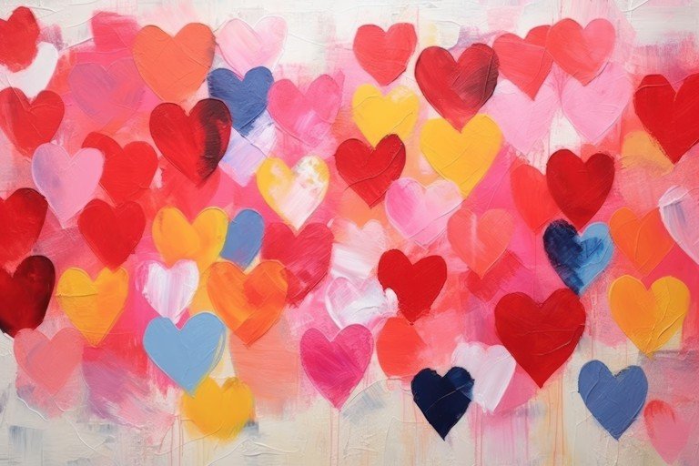 Abstract Heart Painting with Vibrant Colors