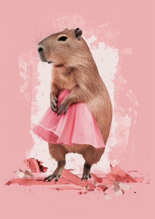 Capybara in Pink Tutu