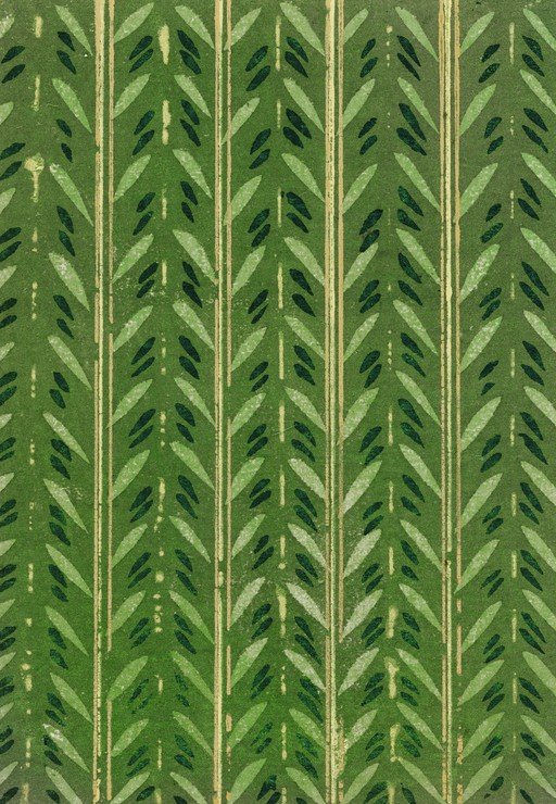 Vintage Green Leaf Pattern Wallpaper