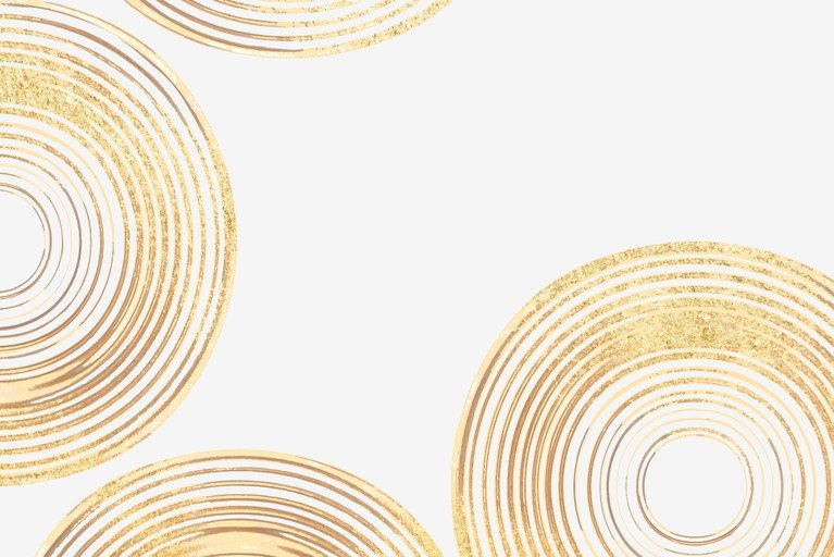 Abstract Gold Circles on White Background