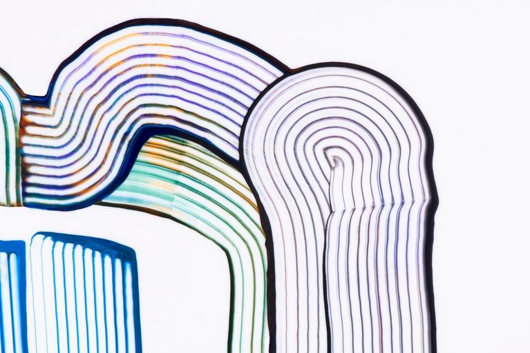 Abstract Art with Flowing Lines and Color Gradients