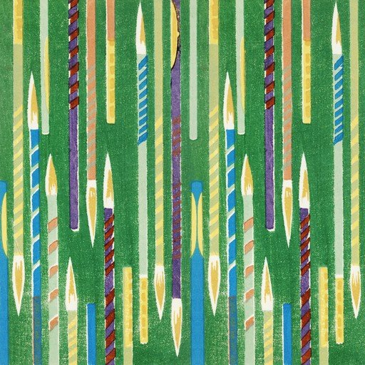 Birthday Candles Pattern on Green Background