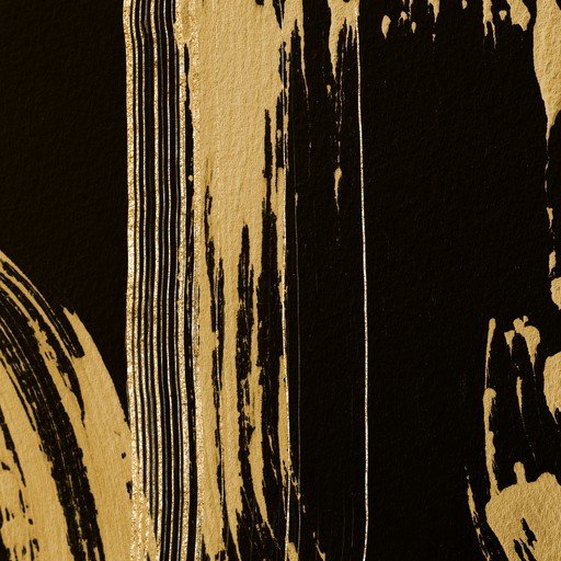 Abstract Gold and Black Brushstrokes