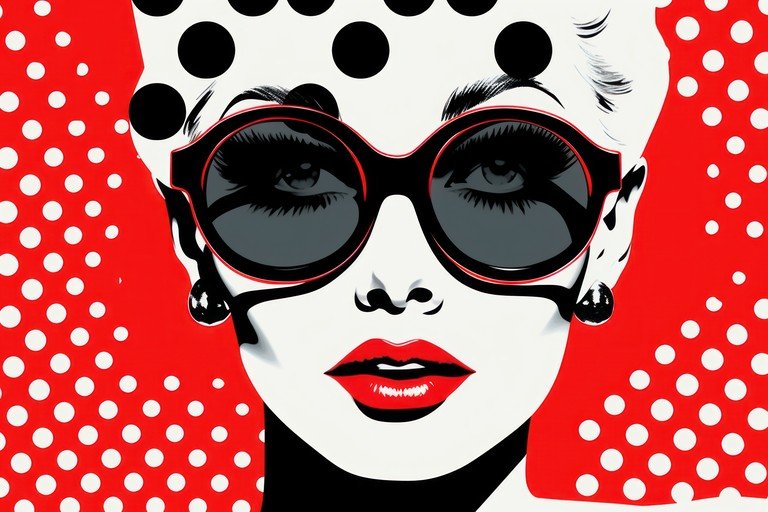 Glamorous Woman in Polka Dots and Sunglasses