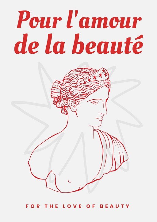 Elegant Bust of Venus with French and English Text