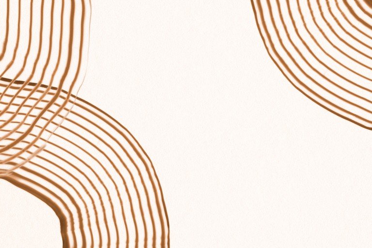Abstract Brown Line Art on Cream Background
