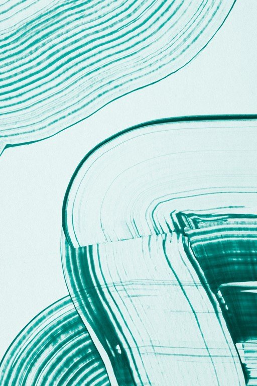 Abstract Teal Brushstrokes on White Background