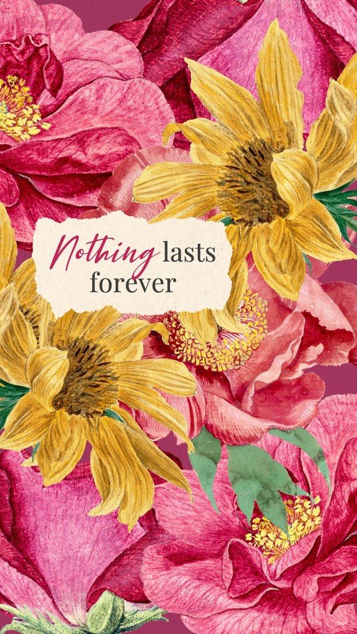 Floral Illustration with Inspirational Quote