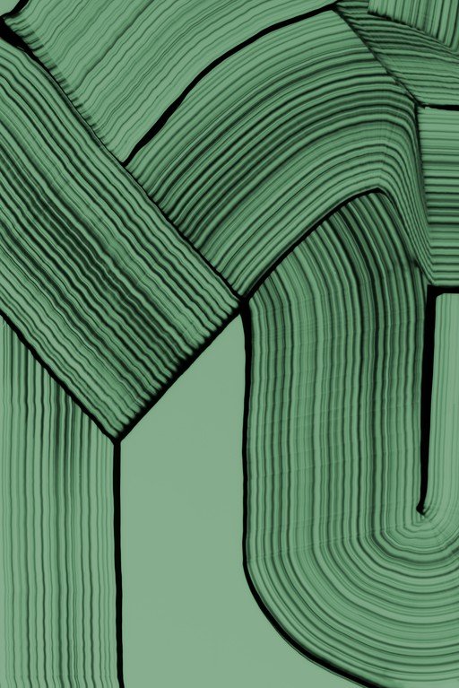 Abstract Green Pleated Texture with Black Lines