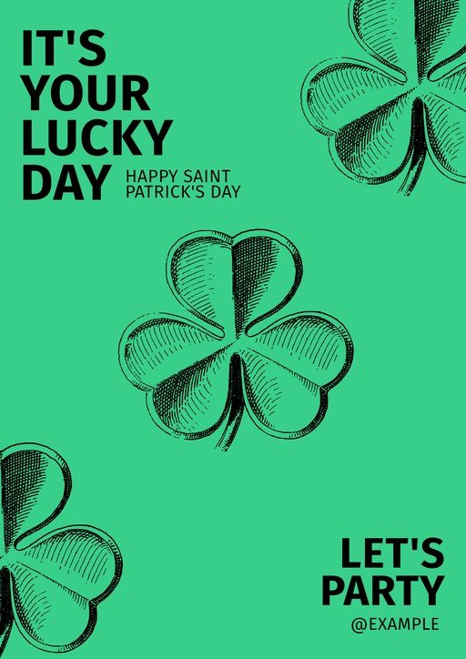 St. Patrick's Day Party Invitation with Lucky Clovers