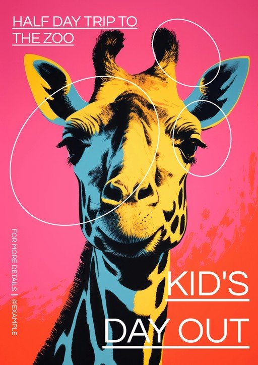 Zoo Trip Poster with Stylized Giraffe