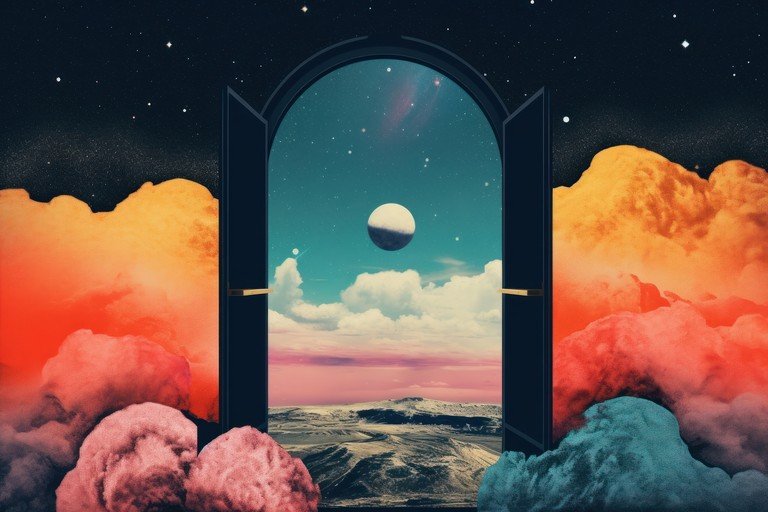 Surreal Gateway to Cosmic Dreamscape