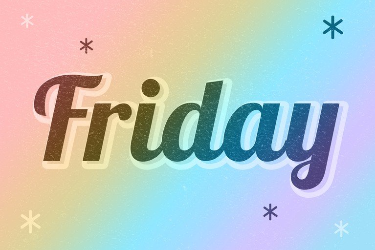 Retro Friday Gradient with Snowflake Accents