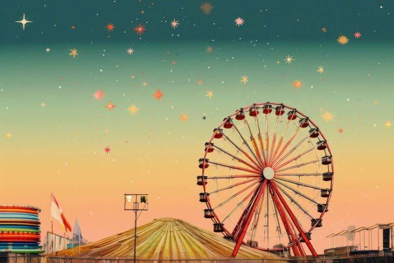 Whimsical Ferris Wheel Under a Starry Sky