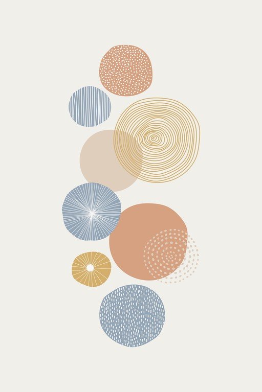 Abstract Circles with Earthy Tones and Textures