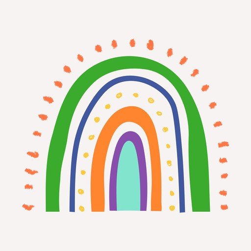 Boho Rainbow Illustration with Dots