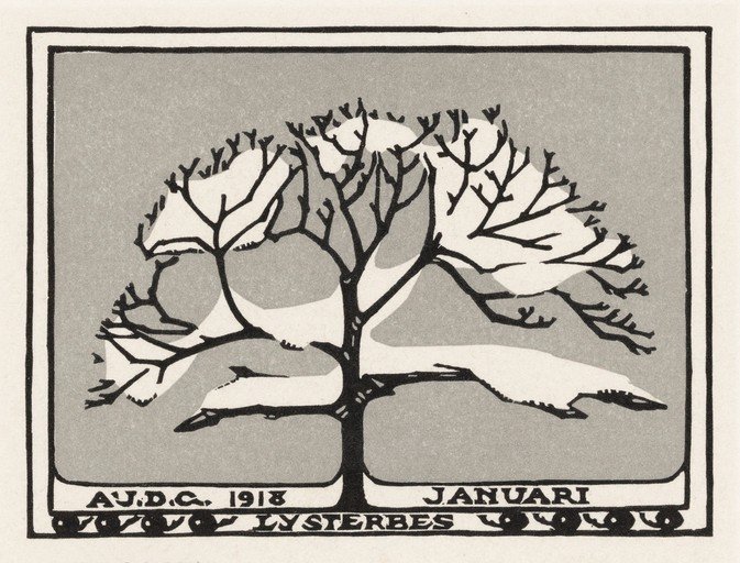 Art Nouveau Tree Illustration from 1918