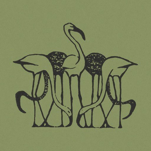 Art Nouveau Flamingo and Serpent Emblem