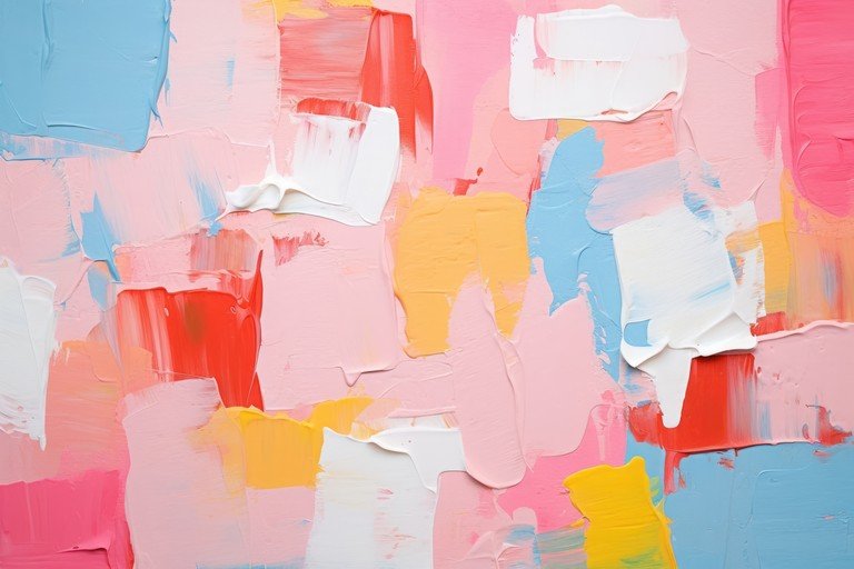 Abstract Palette Knife Painting with Pastel Hues