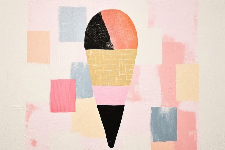 Abstract Ice Cream Cone Painting