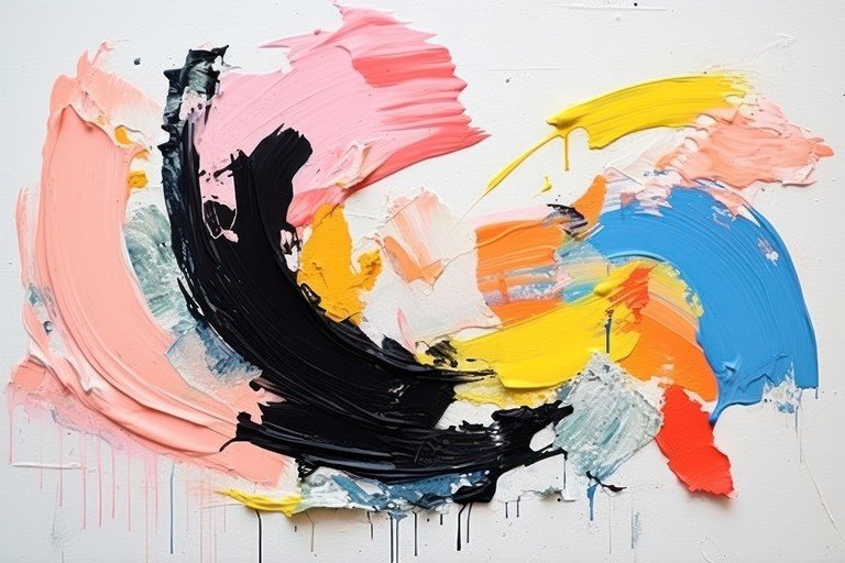 Abstract Expressionist Painting with Bold Brushstrokes