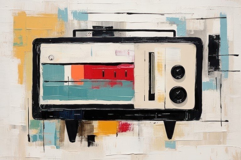 Abstract Retro Television Painting