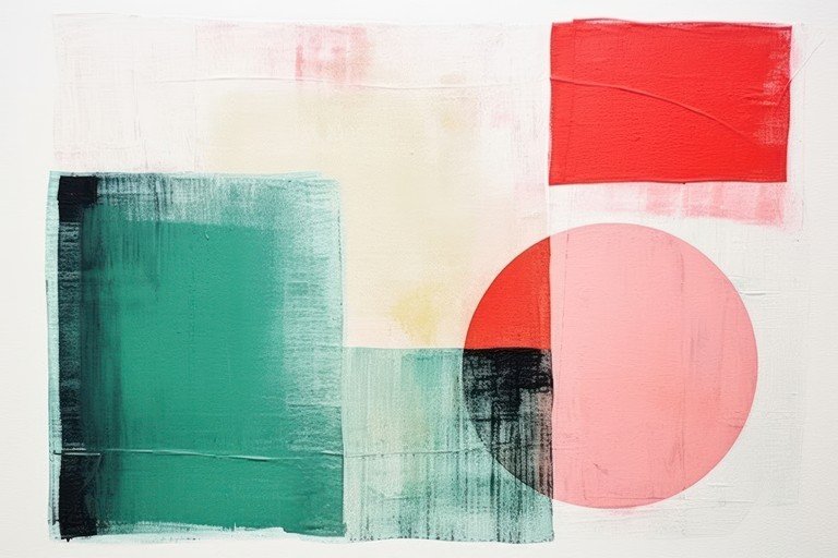 Abstract Geometric Painting with Bold Colors