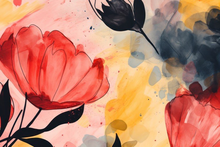 Abstract Watercolor Floral Art