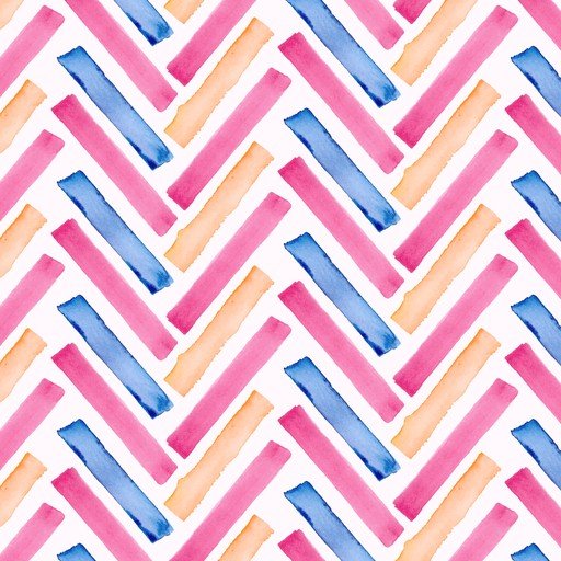 Watercolor Brushstroke Herringbone Pattern