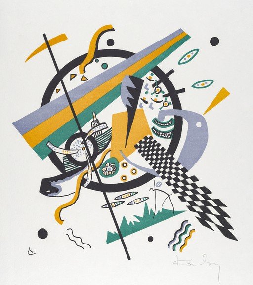Abstract Composition with Geometric Shapes and Lines