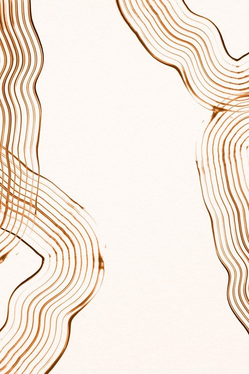 Abstract Copper Swirls on Cream Background