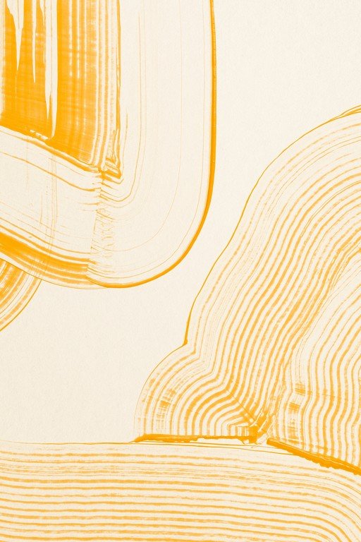 Abstract Yellow Brushstrokes on Cream Background