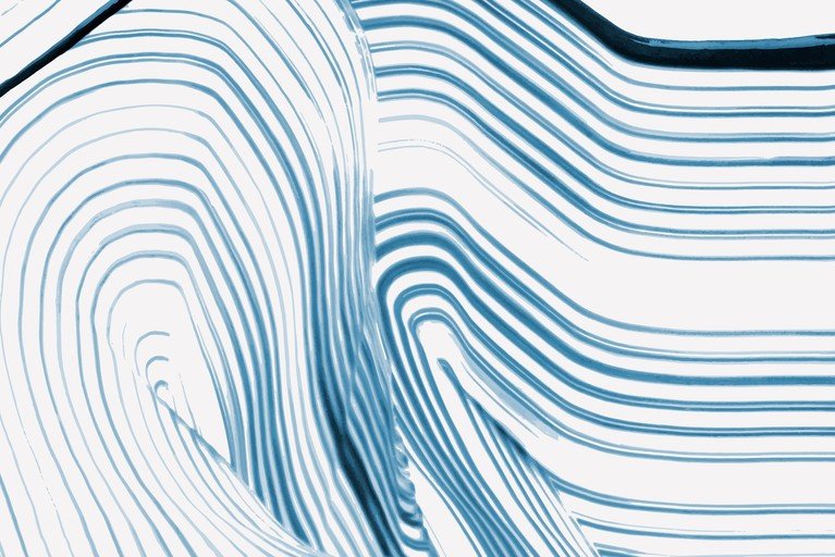 Abstract Blue and White Wavy Lines