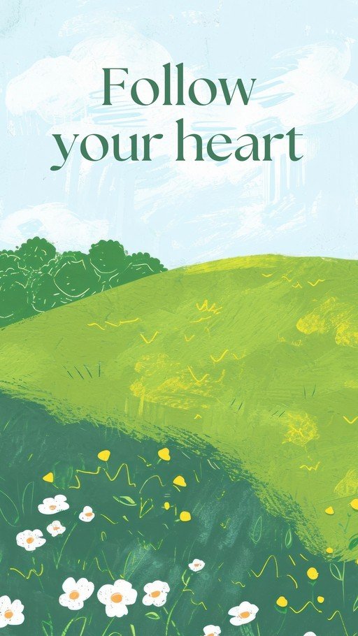 Follow Your Heart Inspirational Landscape