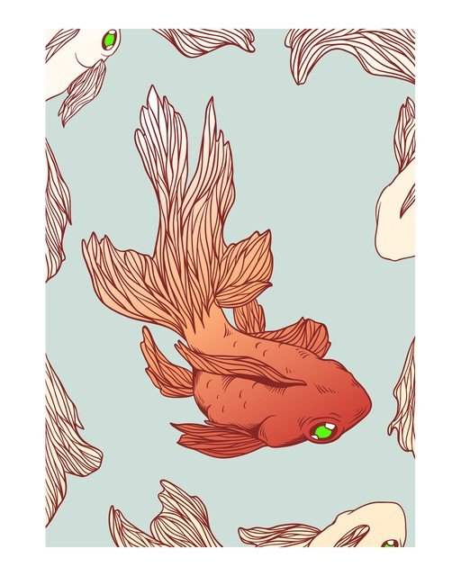 Artistic Goldfish Pattern