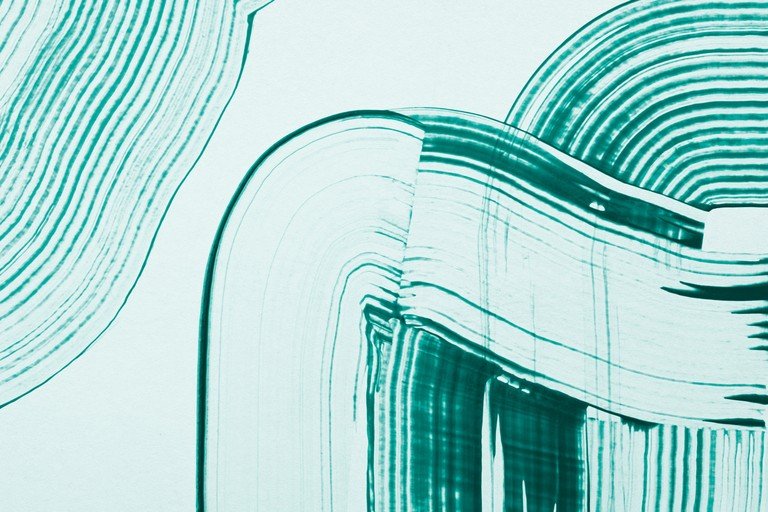 Abstract Teal Brushstrokes on White Background