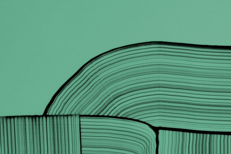 Abstract Teal and Black Flowing Lines