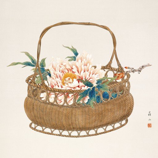 Basket of Peonies Painting