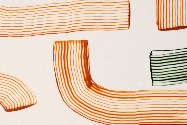 Abstract Stripes of Orange and Green