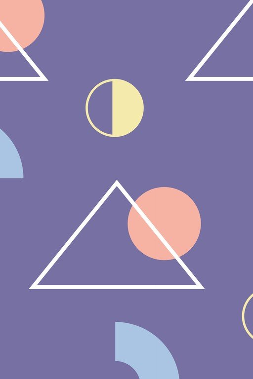 Retro Geometric Pattern with Circles and Triangles