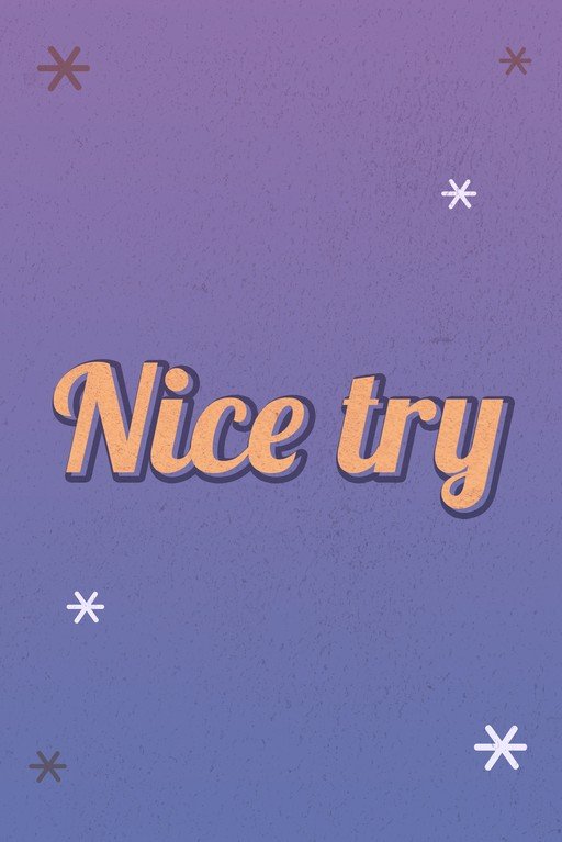 Nice Try Retro Text with Star Accents