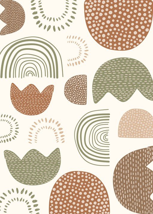 Boho Abstract Shapes Pattern