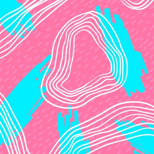 Abstract Pink and Teal Organic Shapes Pattern