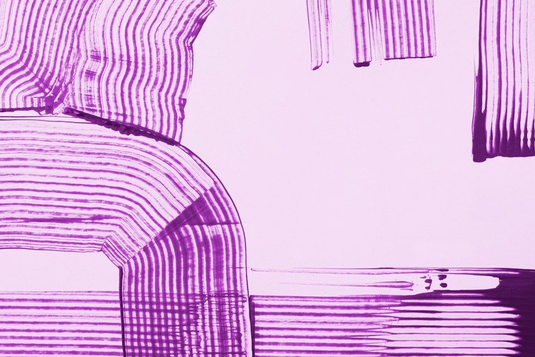 Abstract Purple Stripes on Light Pink Background