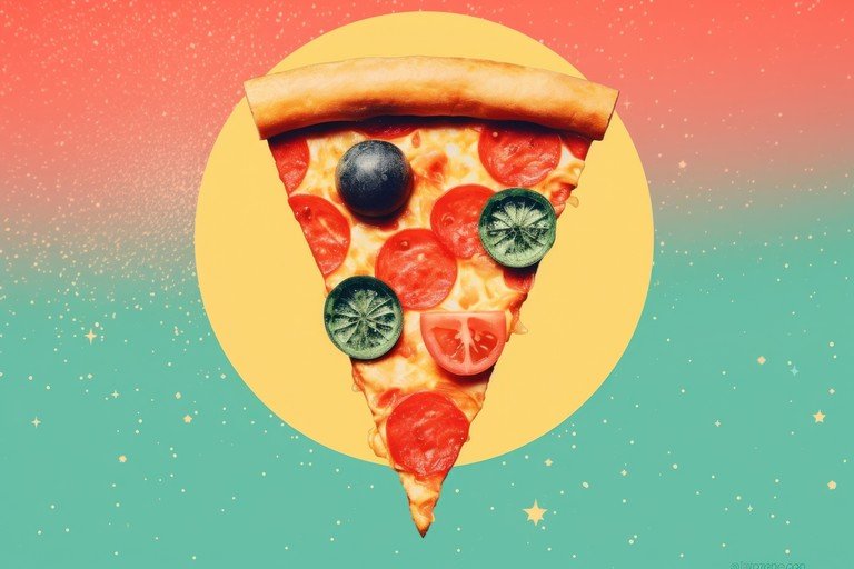 Slice of Pepperoni Pizza with Unique Toppings