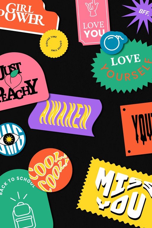 Vibrant Sticker Collection with Positive Affirmations
