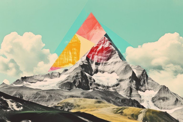 Abstract Geometric Mountain Landscape