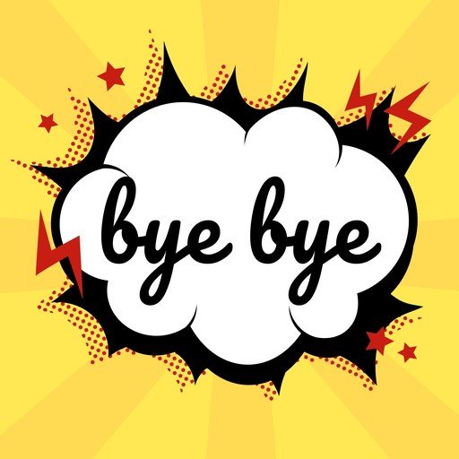 Comic Book Style "Bye Bye" Speech Bubble